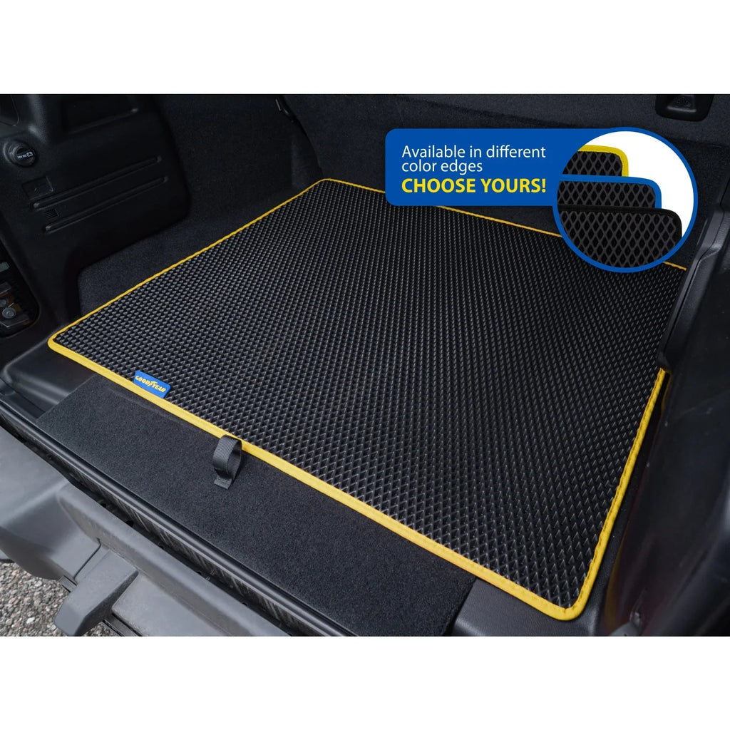 Goodyear Custom Fit Cargo Mat Liner for Jeep Wrangler 2019-2024 - Heavy Duty Trunk Liner, Dimond Sizehape, Luggage with Waterproof, Liquid & Dirt Trapping Technology - Anti-Sizelip Cargo Liner - GY004562