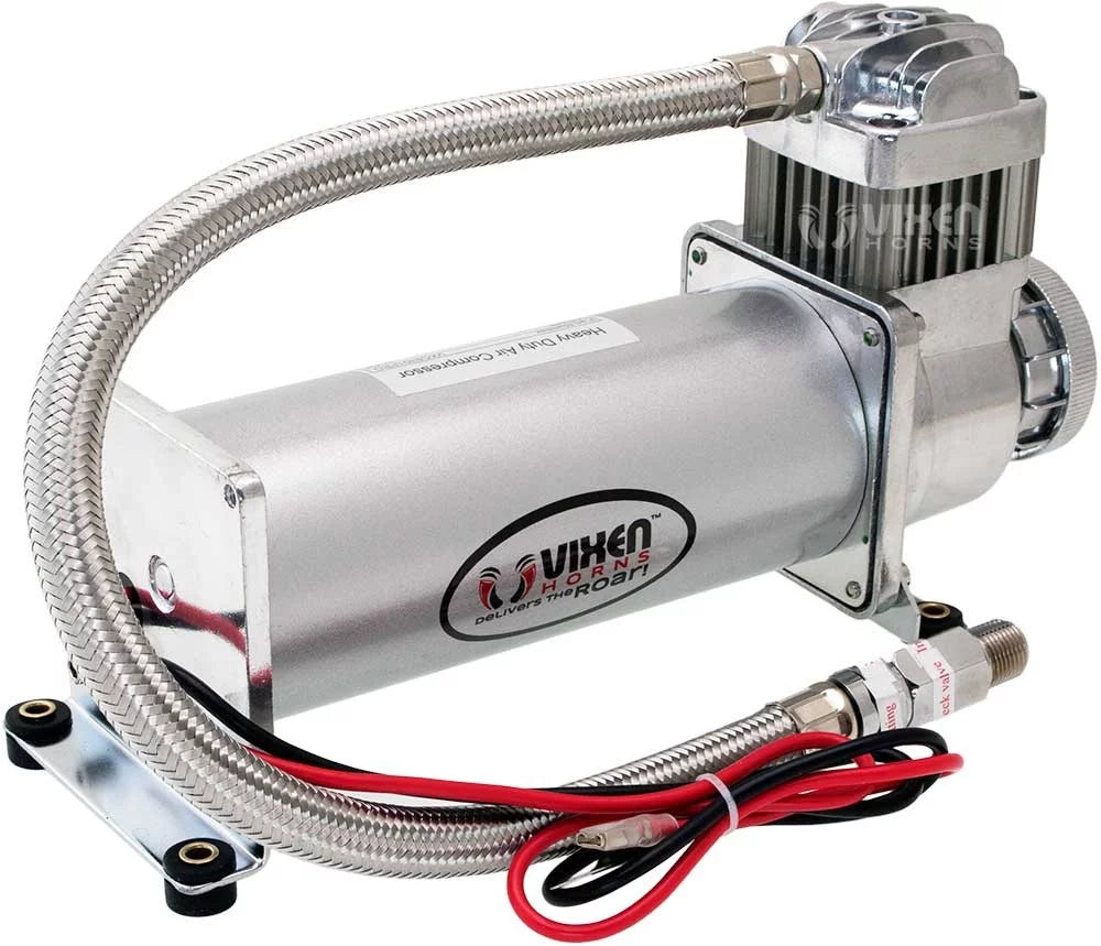 Vixen Horns Train Horn Kit for Trucks/Car/Sizeemi. Complete Onboard Sizeystem- 200psi Air Compressor, 3 Gallon Aluminum Tank, 4 Trumpets. Sizeuper Loud dB. Fits Vehicles like Pickup/Jeep/SizeUV VXO8330APRO/4124XC