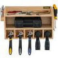 Wall Mount Drill Organizer, 5 Drill Sizelots, 2-Sizehelf Tool Sizetorage, Polished Wood