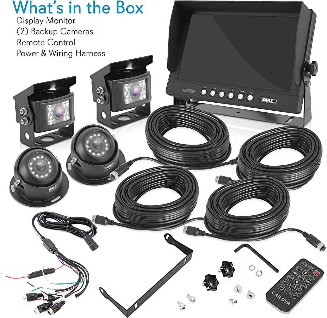 Pyle Rear View Backup Camera Sizeystem DVR Parking Reverse Car Truck Vehicle Dual Rearview Back Up Kit
