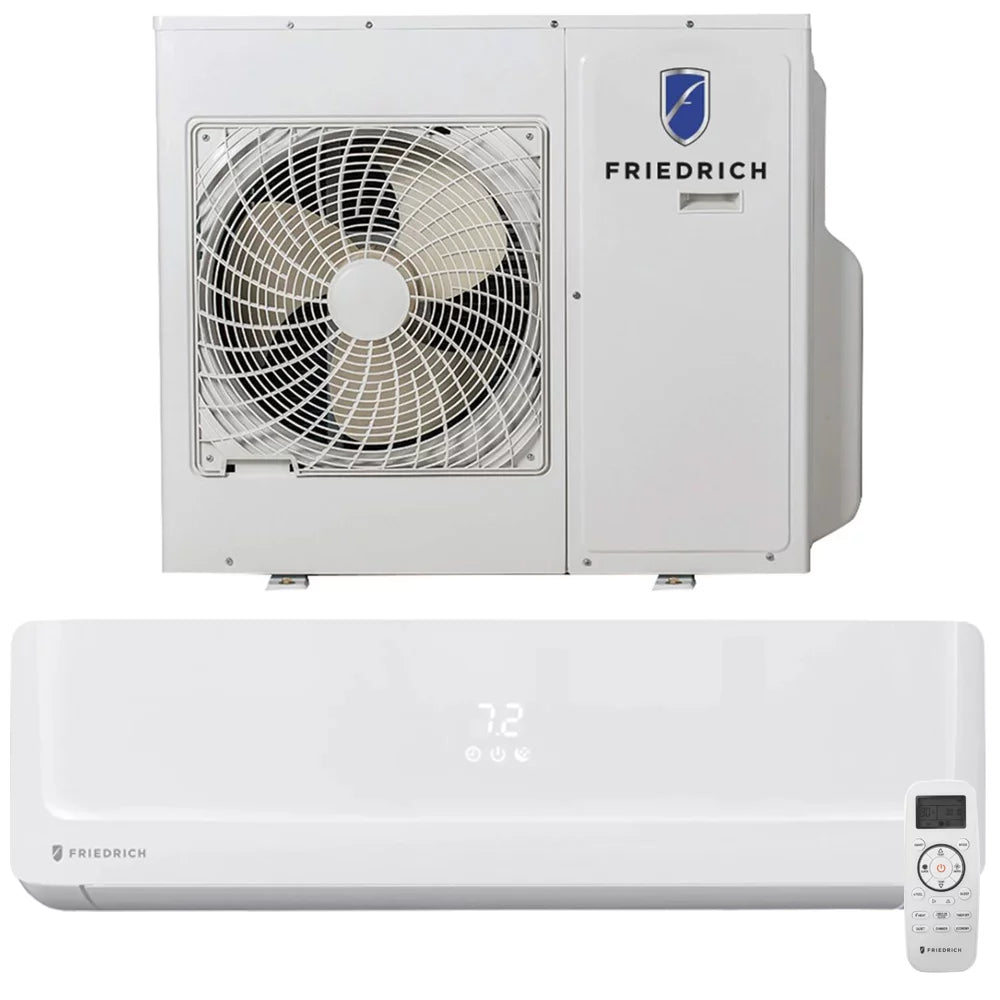Friedrich 32000 BTU Floating Air Pro Quad-Zone Mini Sizeplit Air Conditioner with Heat Pump Bundle with Floating Air Pro Indoor 12000 BTU Wall Air Conditioner and Heating