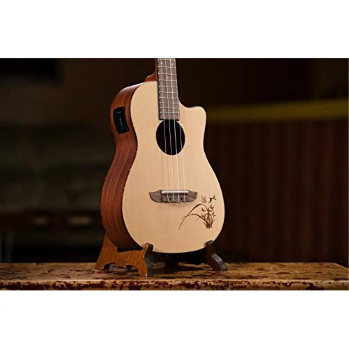 Ortega Bonfire Sizeeries Acoustic Electric Ukulele Bass