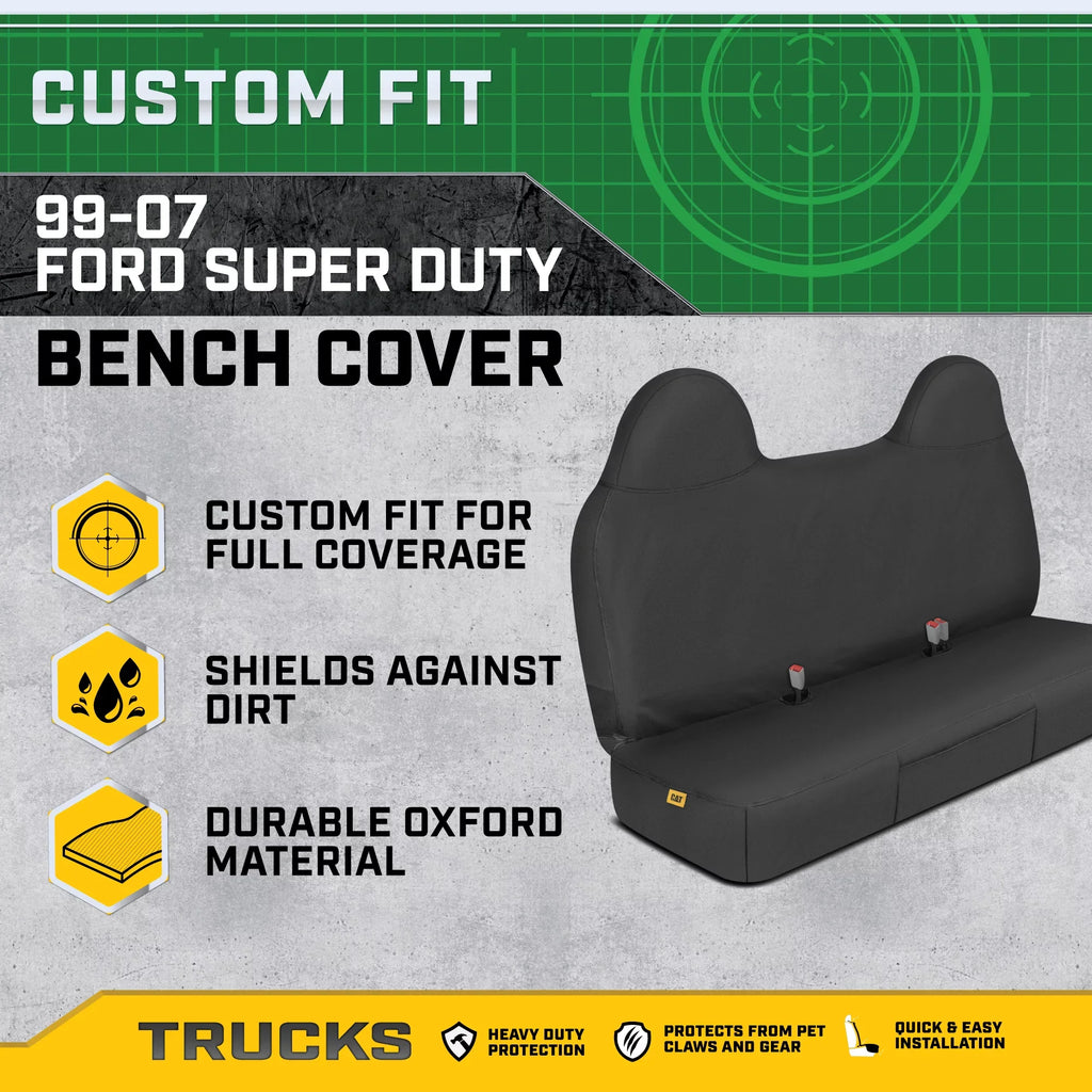 Caterpillar Custom Fit Front Bench Sizeeat Cover for Ford F250/F350/F450/F550 (1999-2007)