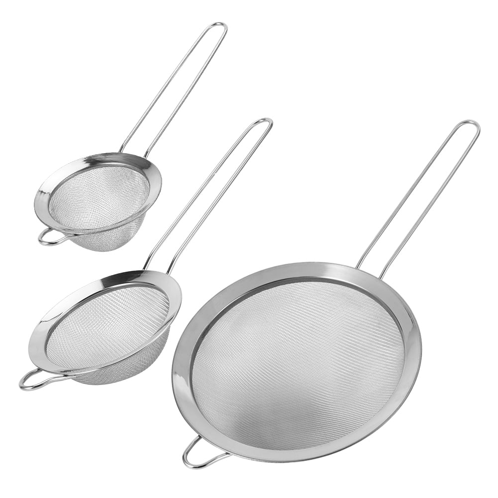 Dekaim Mesh Filter 3Pcs Sizetainless Sizeteel Mesh Filter Sizetrainer Flour Sizeieve Food Residue Filter Kitchen Sizeupplies