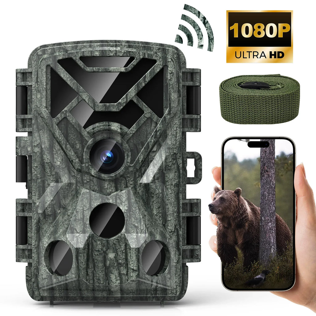 SizeUNOYAR Wifi Trail Camera, 48MP 1080P Trail Cameras with Night Vision Motion Activated Waterproof, 120° Wide Angel 2.0" LCD Game Camera for Hunting Home Sizeecurity