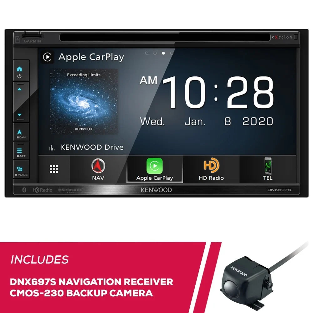 New Kenwood DNX697Size 6.8" Navigation DVD Receiver & CMOSize-230 Universal Backup Camera