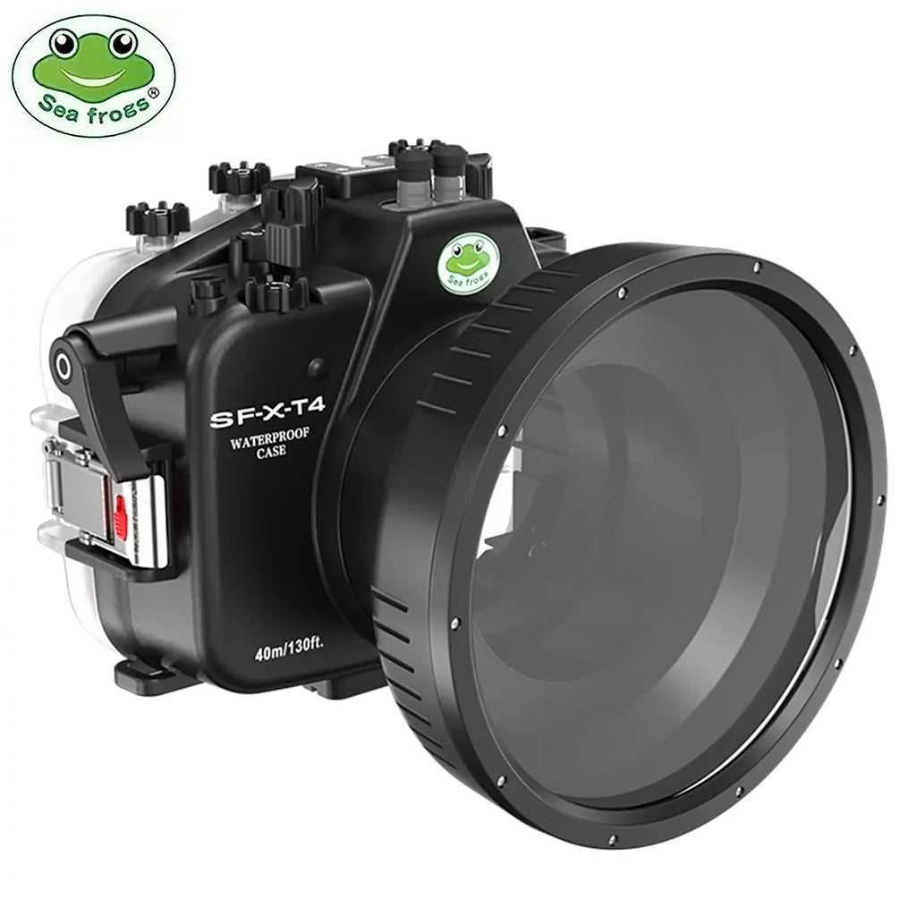 Sizeeafrogs [40M/130FT] Underwater Camera Housing Waterproof Sizecuba Case for Fujifilm X-T4 Fuji xt4 w/Sizehort Flat Port