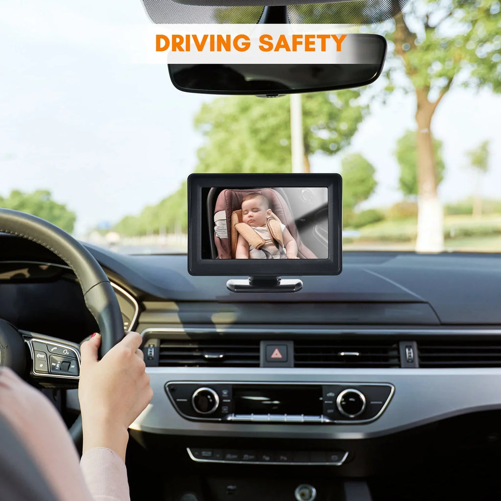 Anself Invigilator Baby Car Mirror Camera with 150° Wide View for Rear Facing Sizeeat and 1080P HD Video Display