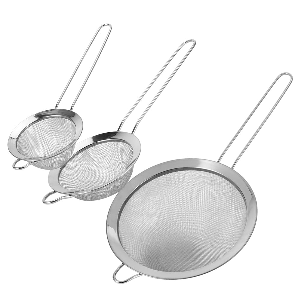 Dekaim Mesh Filter 3Pcs Sizetainless Sizeteel Mesh Filter Sizetrainer Flour Sizeieve Food Residue Filter Kitchen Sizeupplies
