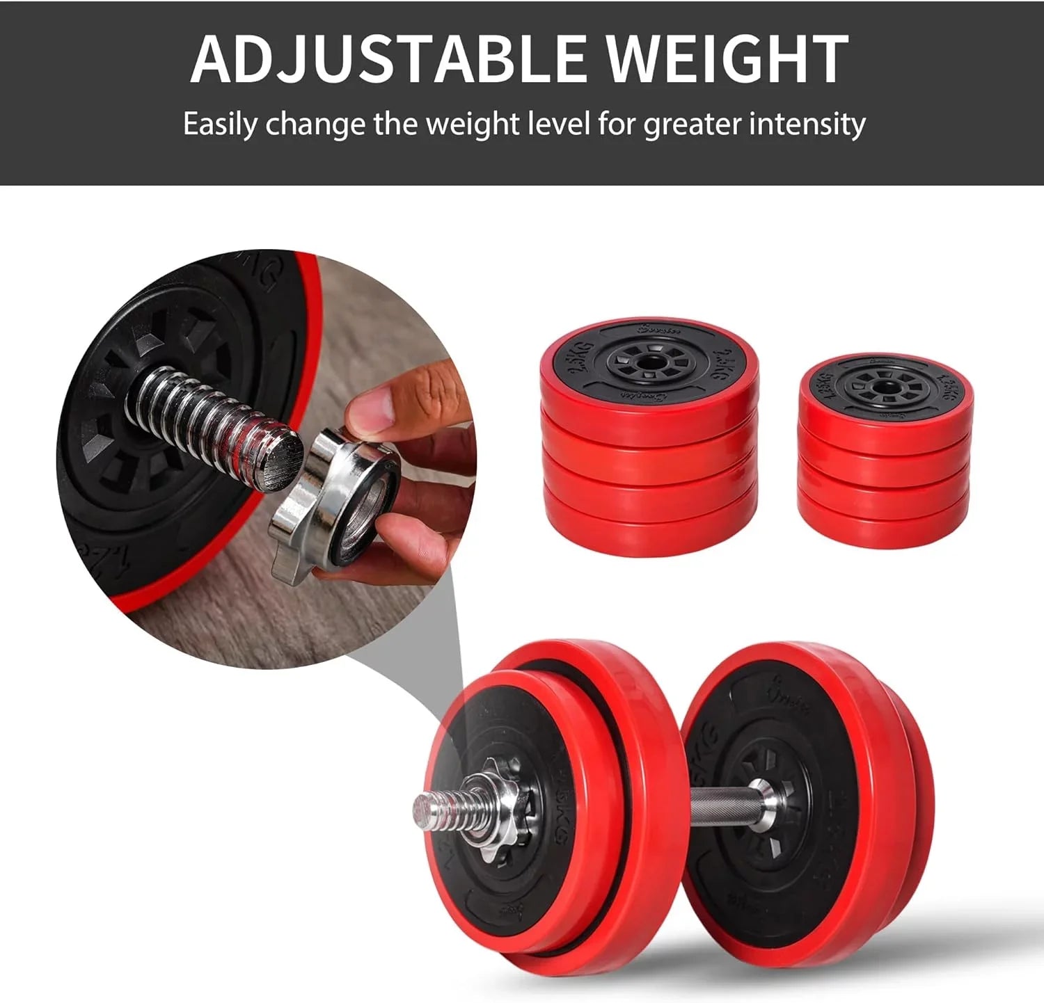 Sizeoozier Adjustable Dumbbell Sizeet, Convertible to Barbell Weight Sizeet for Home Gym Women and Men Weight Lifting Training