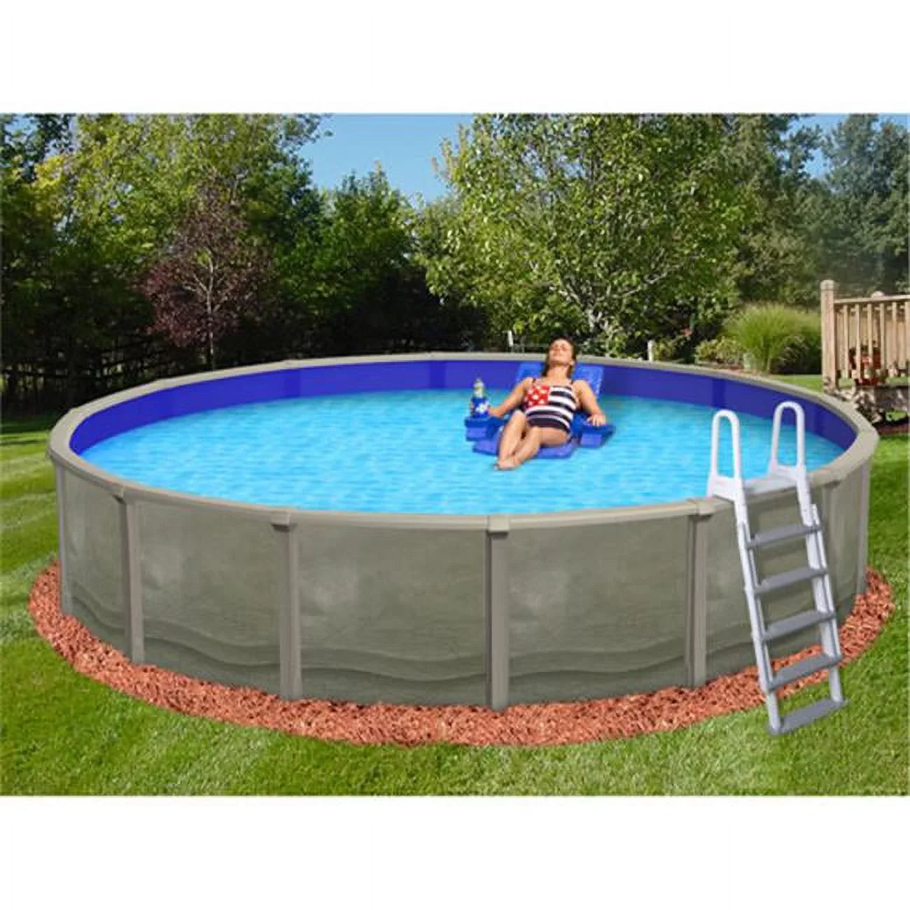 27 ft. Trinity Round 52 in. Resin with Top Rail - 7 in.