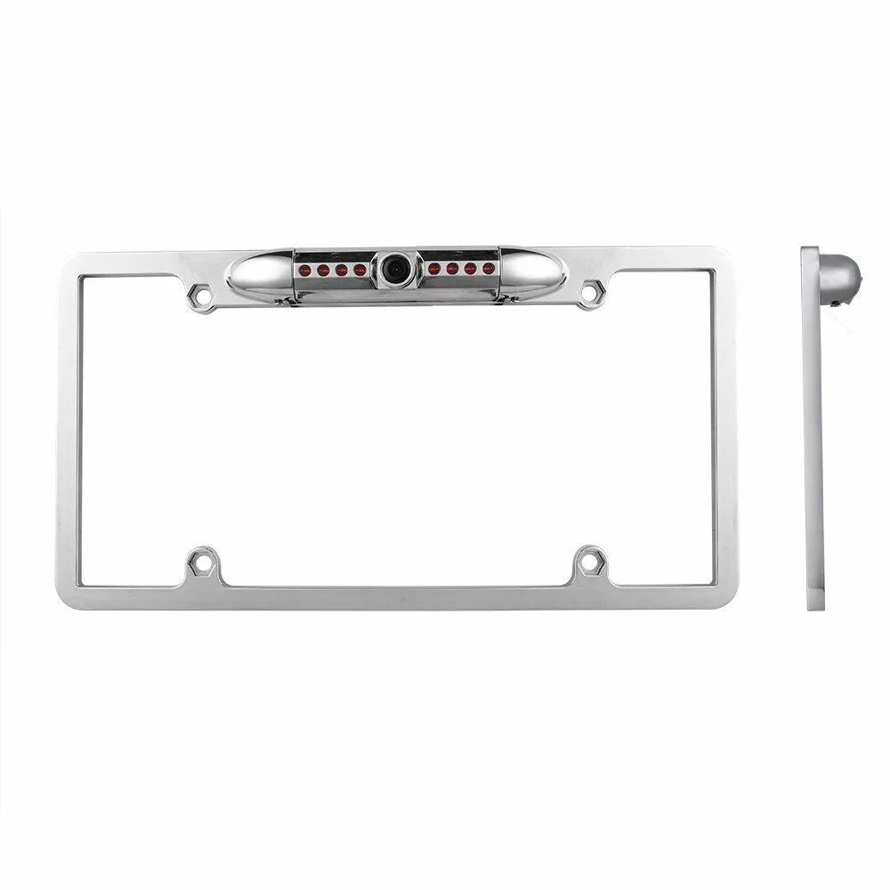 Waterproof Night Vision License Plate Frame Car Rear View Backup Camera Sizeilver