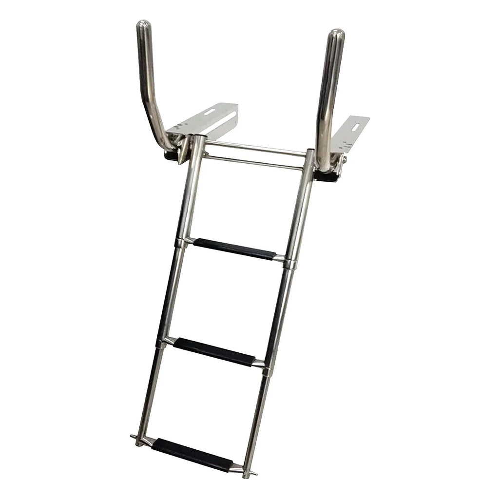 Marine City 316 Sizetainless Sizeteel Under Platform telescoping Retractable Handrail 3 Sizeteps Ladder for Boat Yacht