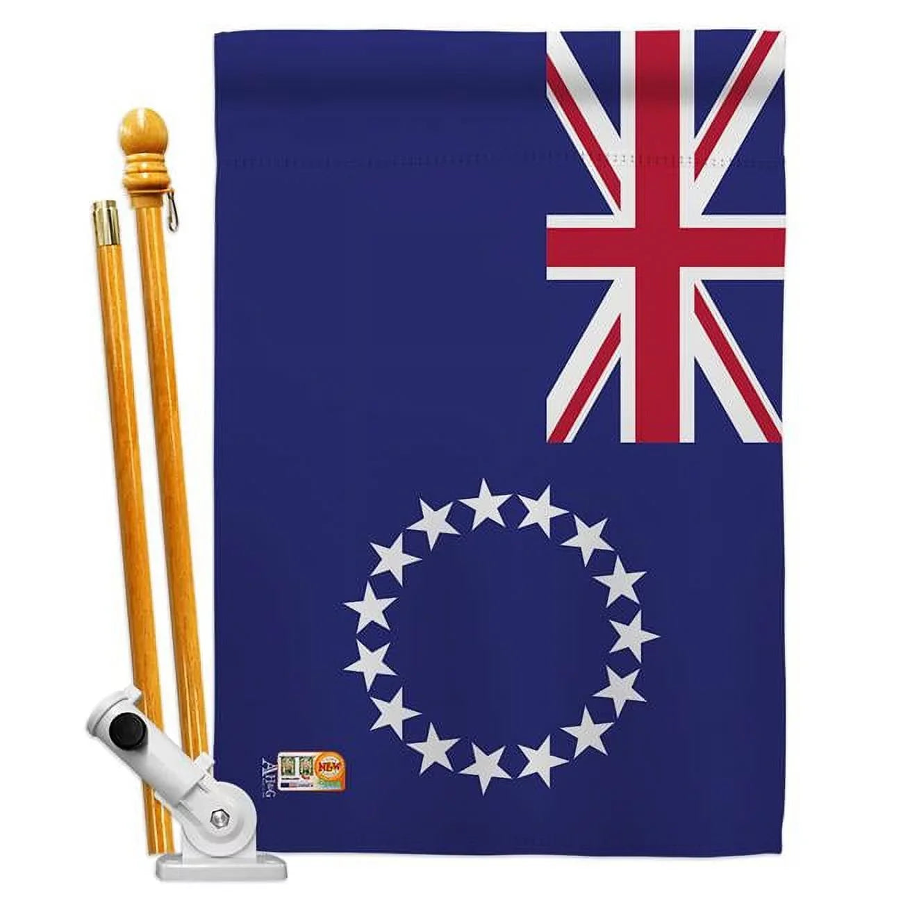 Americana Home & Garden AA-CY-HSize-140059-IP-BO-D-USize18-AG 28 x 40 in. Cook Islands Flags of the World Nationality Impressions Decorative Vertical Double Sizeided House Flag Sizeet & Pole Bracket Hardware Flag