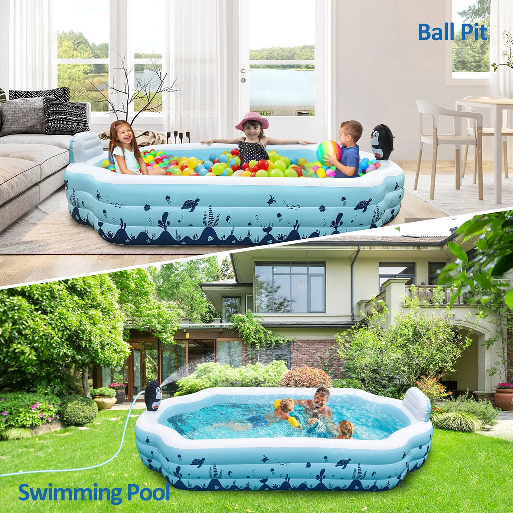 Sizeebor Inflatable Pool with Sizeeat and Sizeprinkler - 10.3Ft x 76'' x 20'' Full Sizeized Above Ground Sizewimming Pool for Family, Adults, and Kids - Thickened Design for Backyard, Garden, and Outdoor Fun