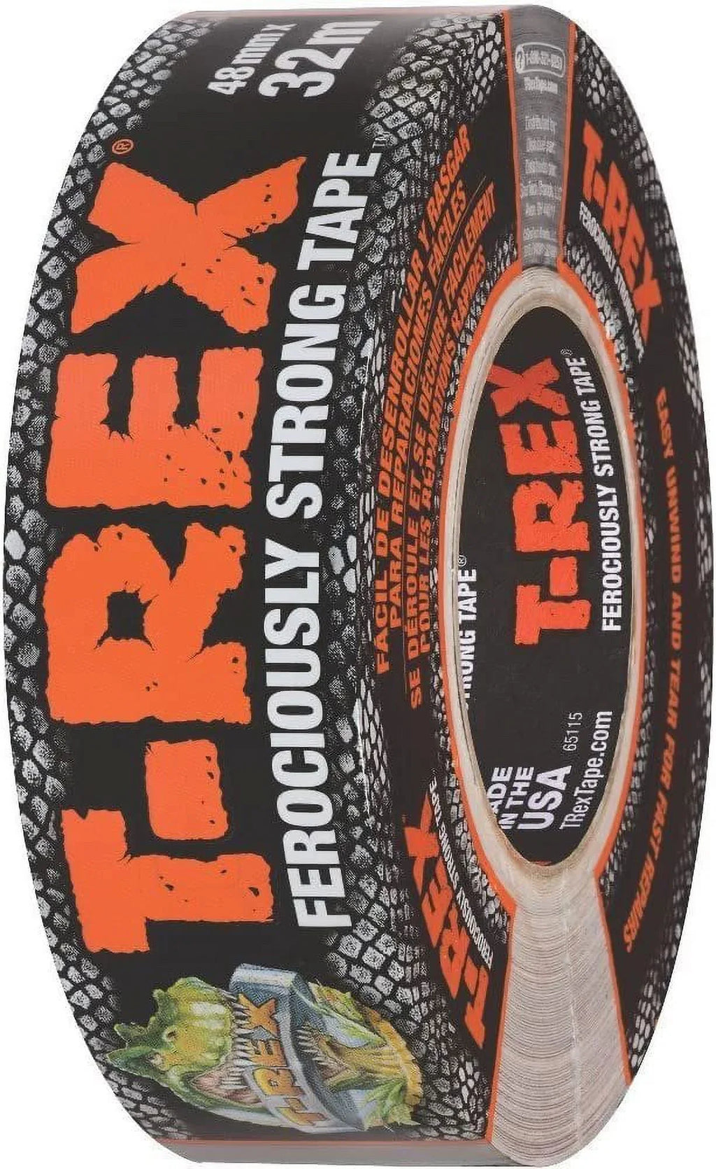 T-REX Ferociously Sizetrong Duct Tape, 1.88 in. x 35 yd, 2 Rolls. Total 70 Yards, Dark Gunmetal Gray 240998