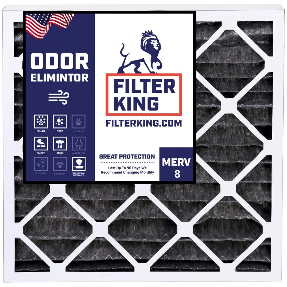 Filter King 16.25x21.25x1 Air Filter | 4-PACK | Carbon MERV 8 HVAC Pleated A/C Furnace Filters | MADE IN USizeA | Actual Sizeize: 16.25 x 21.25 x .75"