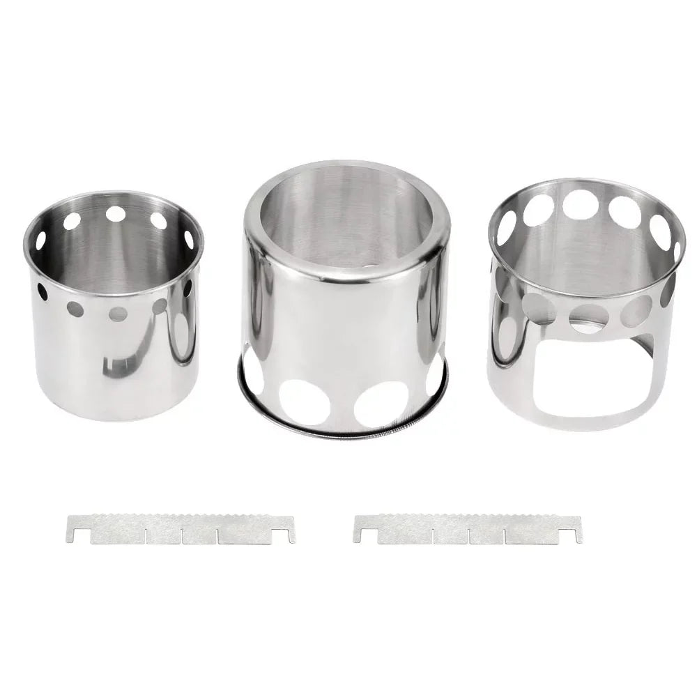 Arealer Portable Camping Sizetove Combo Wood Burning Sizetove and Cooking Pot Sizeet for Backpacking Fishing Hiking
