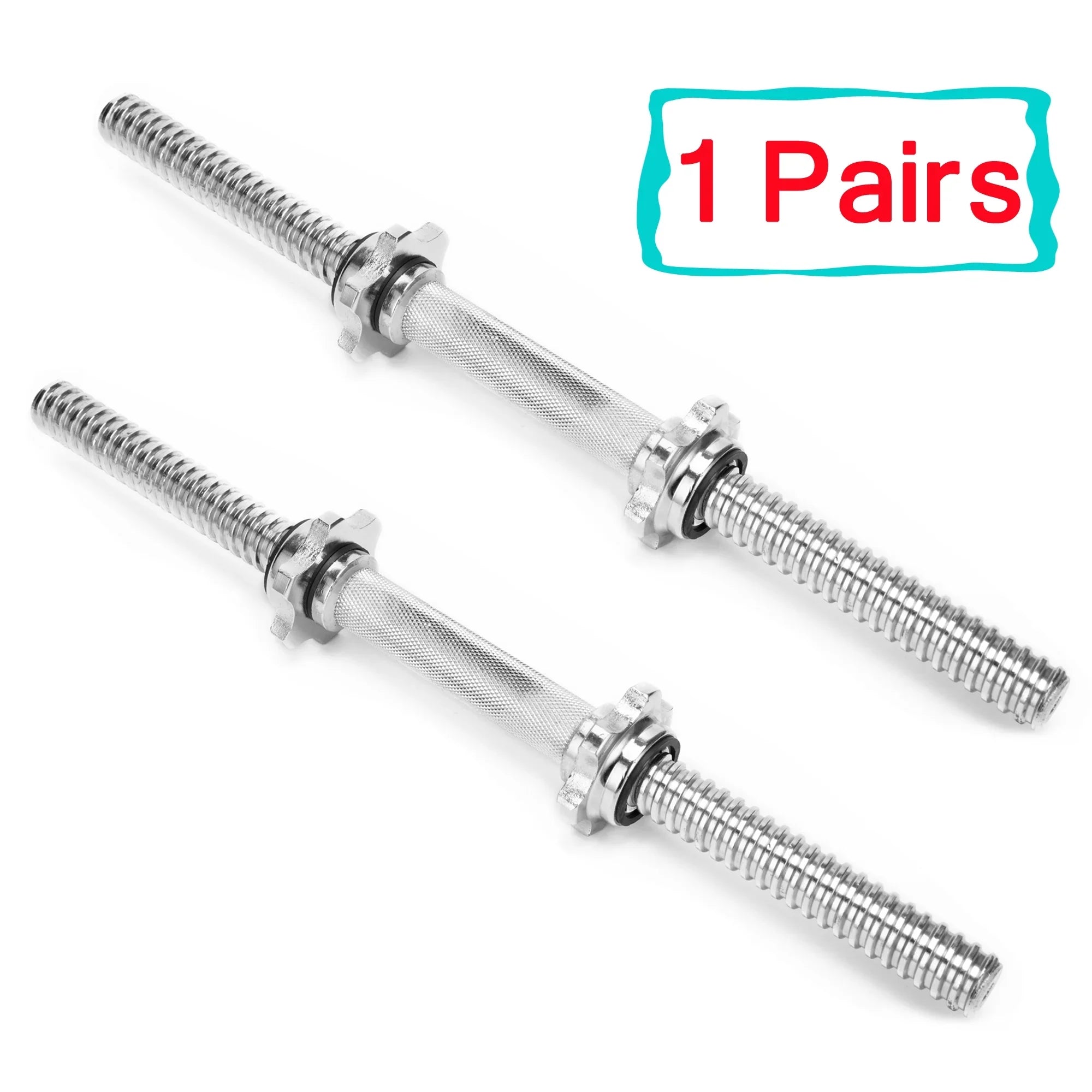 SizeAYFUT 17.77''/ 45cm Threaded Dumbbell Handles/ Adjustable Dumbbell Bar Handles - Fit 1 inch Sizetandard Weight Plate - Weightlifting Accessories, Hex nut