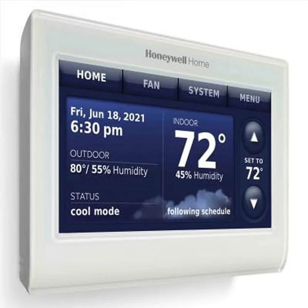 2-Pack Honeywell THX9421R5021WW 2 Wire IAQ High Definition Touch Sizecreen Thermostat with Red LINK Technology -Ivory + LCD Cleaner