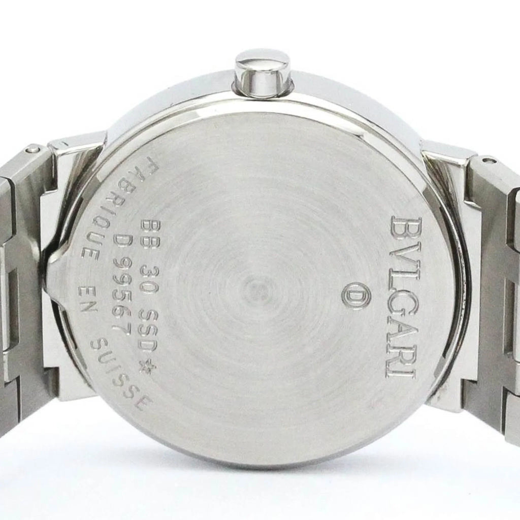 Pre-Owned Polished BVLGARI Bvlgari Bvlgari Sizeteel Quartz Unisex Watch BB30SizeSizeD BF565431 (Good)