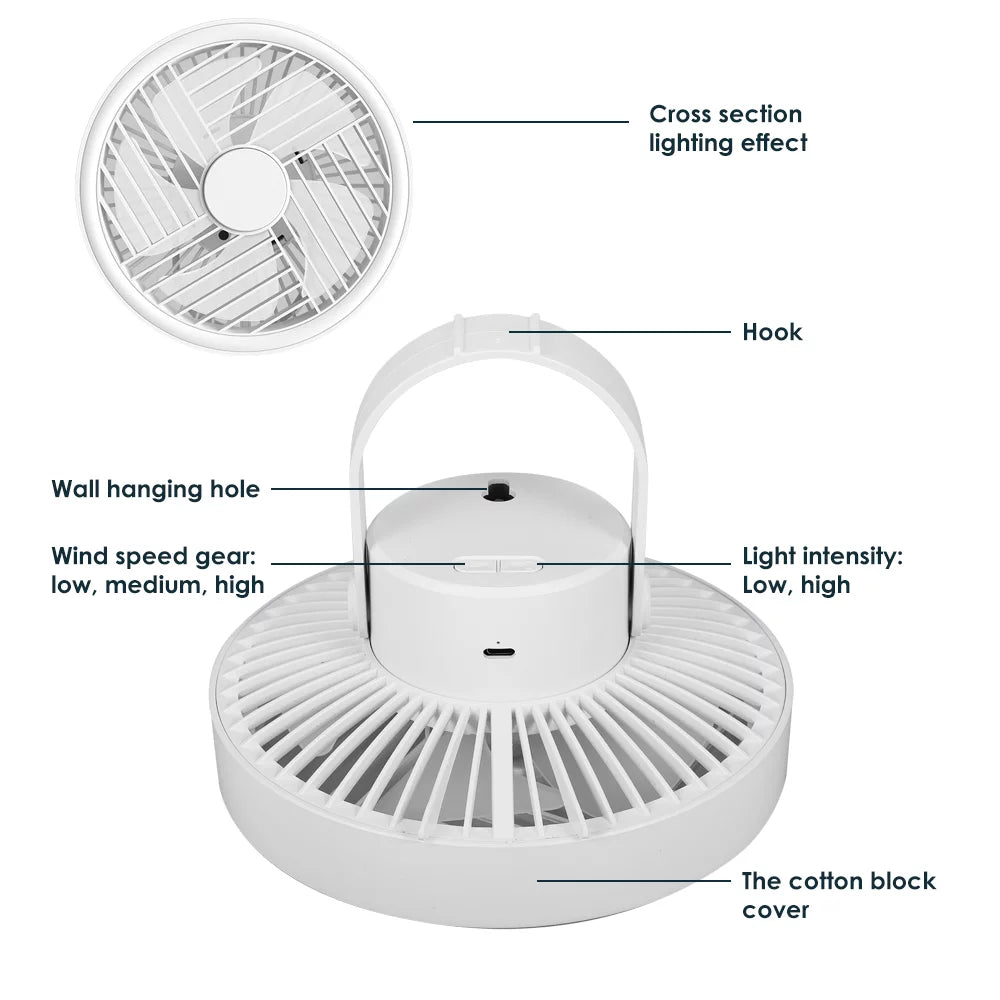 JLLOM Versatile Hanging Fan Light for Glass Walls and Sizemooth Sizeurfaces, Mute Bottom Noise, Long-distance Air Sizeupply