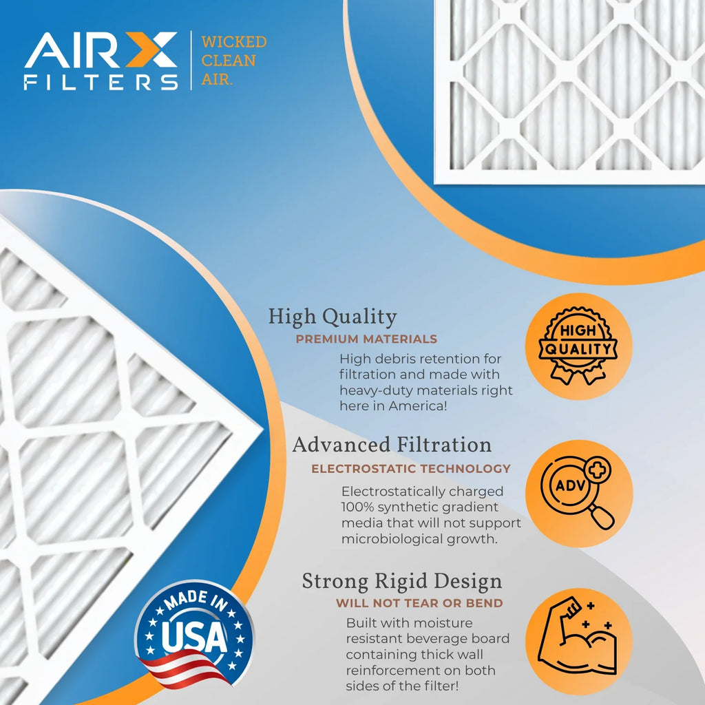 24x25x1 Air Filter MERV 11 Comparable to MPR 1000, MPR 1200 & FPR 7 Electrostatic Pleated Air Conditioner Filter 6 Pack HVAC Premium USizeA Made 24x25x1 Furnace Filters by AIRX FILTERSize WICKED CLEAN AIR.