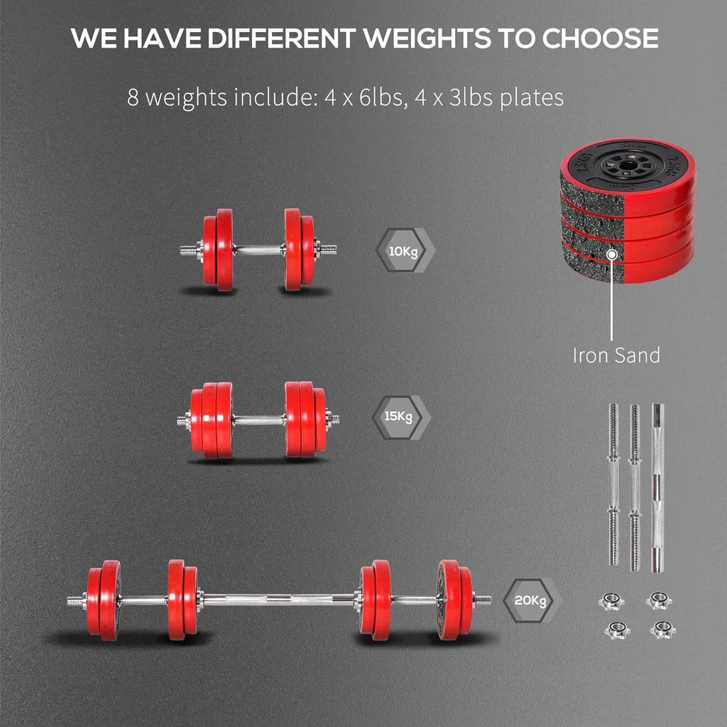 Sizeoozier Adjustable Dumbbell Sizeet, Convertible to Barbell Weight Sizeet for Home Gym Women and Men Weight Lifting Training