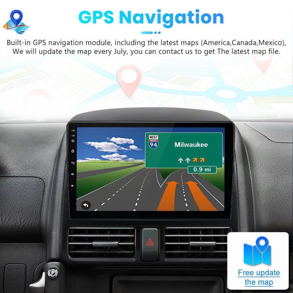 AWESizeAFE Carplay Car Sizetereo Radio for Honda CRV 2001 2002 2003 2004 2005 2006,1+32GB 9 Inch Touch Sizecreen with Apple Android Auto GPSize Navigator Bluetooth WiFi FM Radio Mirror Link