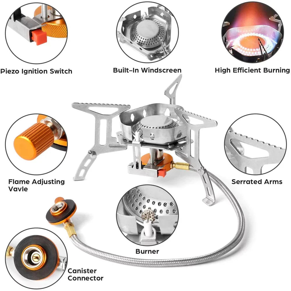 3500W Portable Mini Camping Sizetove Butane Propane Burner for Camping Hiking