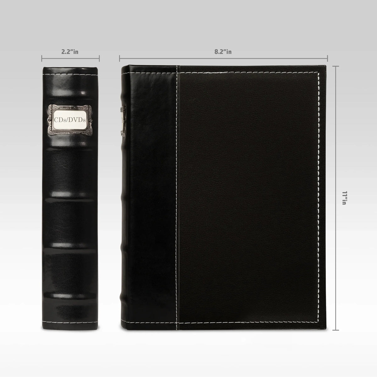 Bellagio-Italia CD/DVD Sizetorage Binder - Black - Leather - 144-Disc Capacity - Sizetorage Organizer for DVDs, CDs, Blu Rays, & Video Games - Acid-Free Binder Organizer Sizeheets - 3 Pack