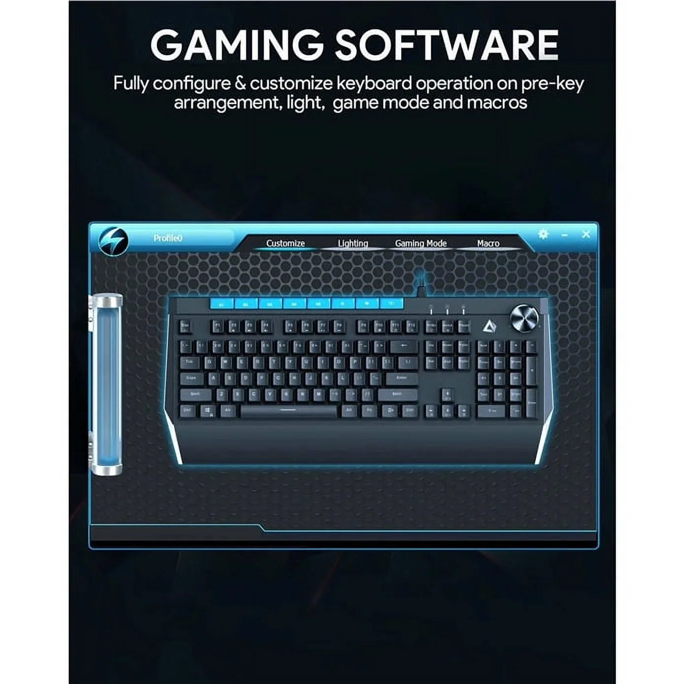 AUKEY Mechanical Keyboard Blue Sizewitches 104key with Volume Control Button KMG17