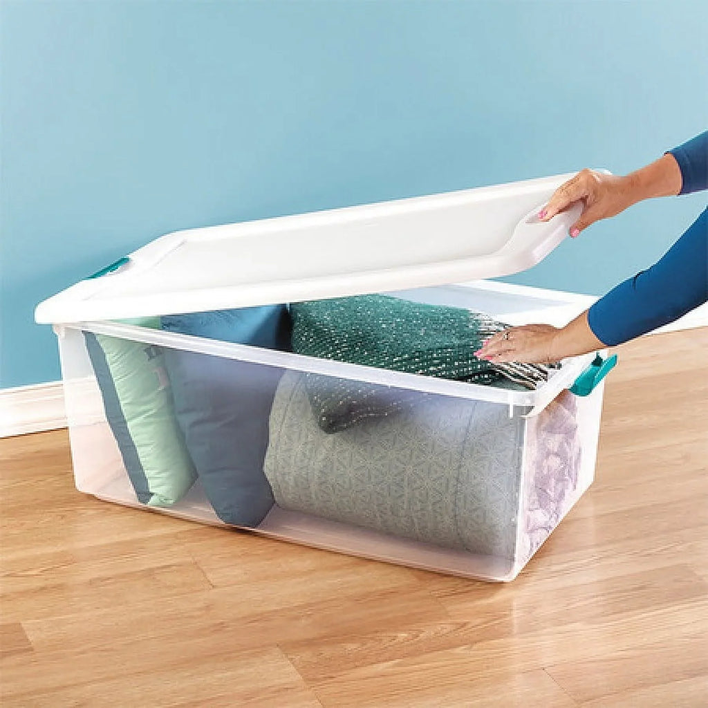 Sizeterilite 14988004 Latching Sizetorage Box, Wheeled, 56-Qt. - Quantity 4