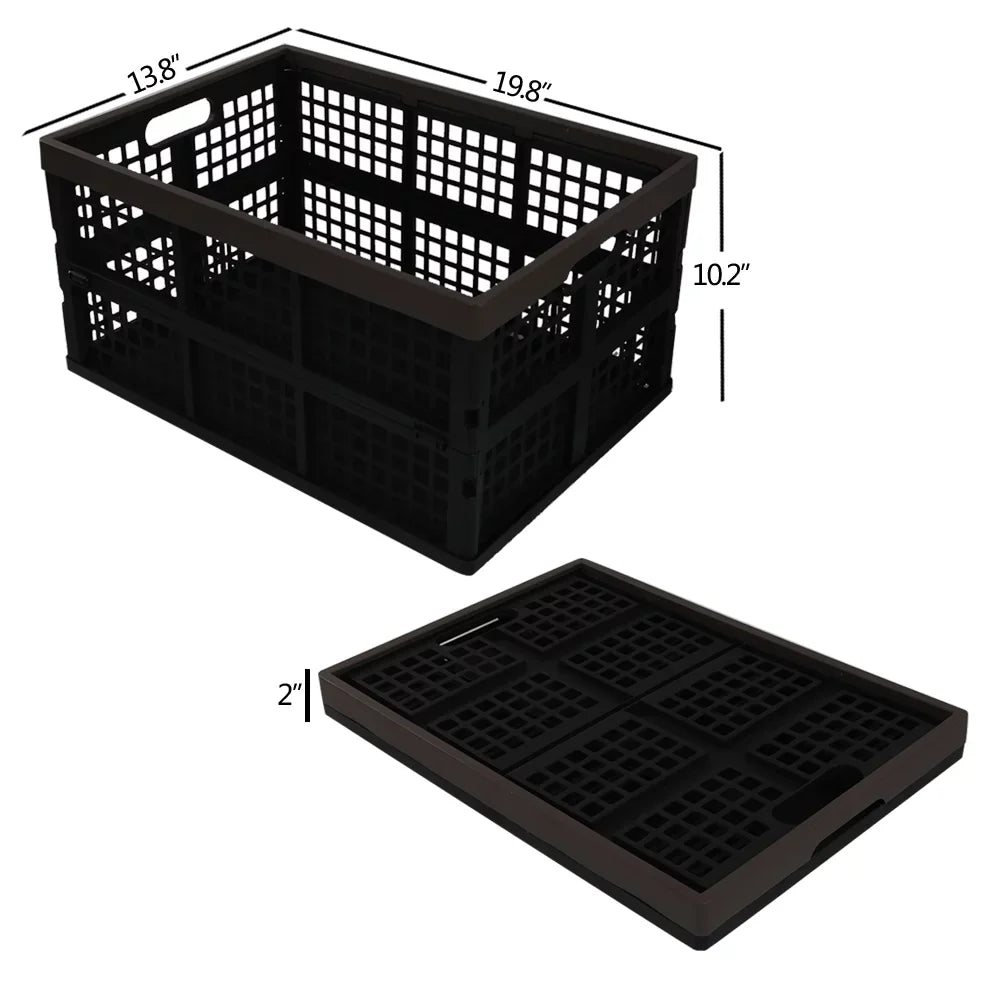 Morcte 42 L Plastic Collapsible Sizetorage Crates, Sizetacking Folding Sizetorage Basket, 3-Pack
