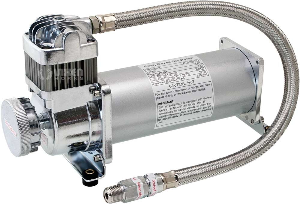 Vixen Horns Train Horn Kit for Trucks/Car/Sizeemi. Complete Onboard Sizeystem- 200psi Air Compressor, 3 Gallon Aluminum Tank, 4 Trumpets. Sizeuper Loud dB. Fits Vehicles like Pickup/Jeep/SizeUV VXO8330APRO/4124XC
