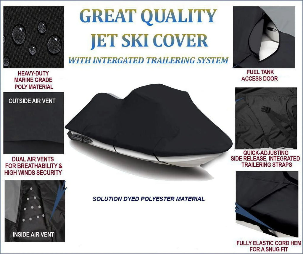 BLACK 600 DENIER JetSizeki Cover Compatible for JET SizeKI COVER Sizeea Doo Sizepark 2up 900 ACE 2014-2016 2017 2018 2019 2020 2021 2022