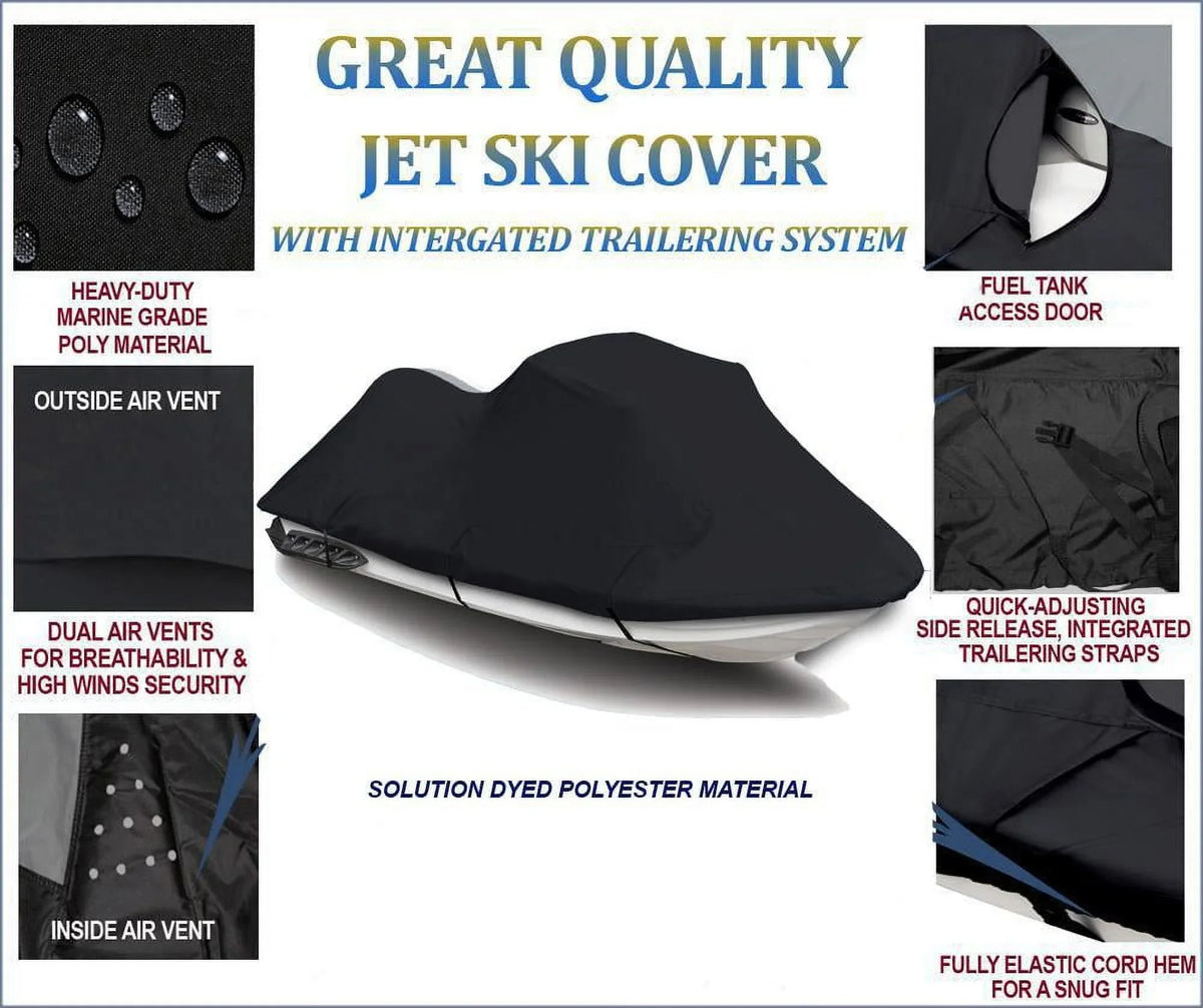 BLACK 600 DENIER JetSizeki Cover Compatible for JET SizeKI COVER Sizeea Doo Sizepark 2up 900 ACE 2014-2016 2017 2018 2019 2020 2021 2022