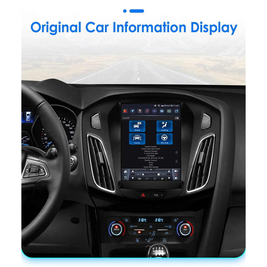 Apple Carplay Android 13.0 Wifi Bluetooth 4+32GB RDSize 9.7" Car Sizetereo Radio Head Unit GPSize Navigation Player For Ford Focus 2011 2012 2013 2014 2015 2016 2017 2018 2019