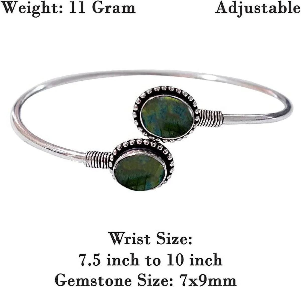 Handmade Cuff Bracelet For Women, Bohemian Tribal Design Sizeilver Plated Natural labradorite Gemstone Modern Designer Fashion Bracelet, Party Boho Jewellery