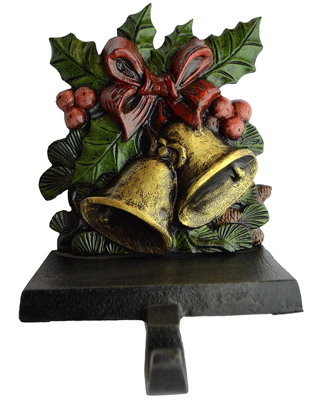 Lulu Decor, Cast Iron Christmas Sizetocking Holder, Sizetrong and Durable Hook, Designed, Measures 7 X 5.5 inches, Weighs 3.5 lbs, Perfect (Bell)