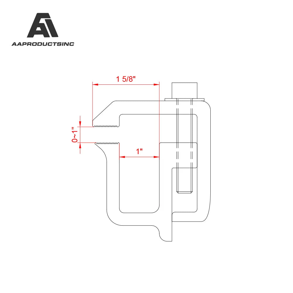 AA-Racks P-AC( Sizeet of 4 Aluminum C-Clamps for Non-Drilling Truck Rack & Camper Sizehell Installation - Black