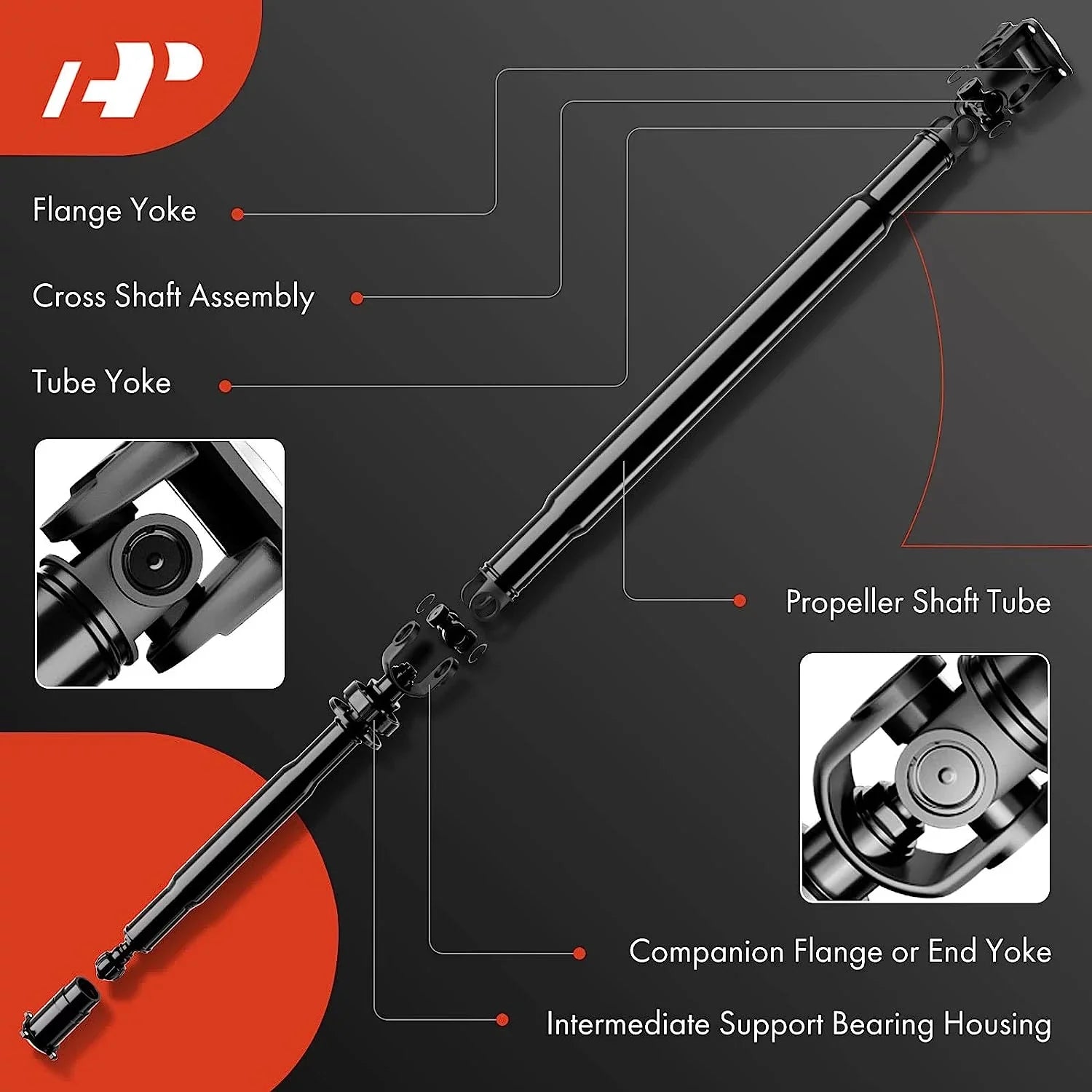 A-Premium Front Complete Drive Sizehaft Prop Sizehaft Driveshaft Assembly Compatible with Chevrolet Blazer 1995-1997 & GMC Jimmy 1995 & Oldsmobile Bravada 1996-1997, AWD, Replace# 19201891, 26028429