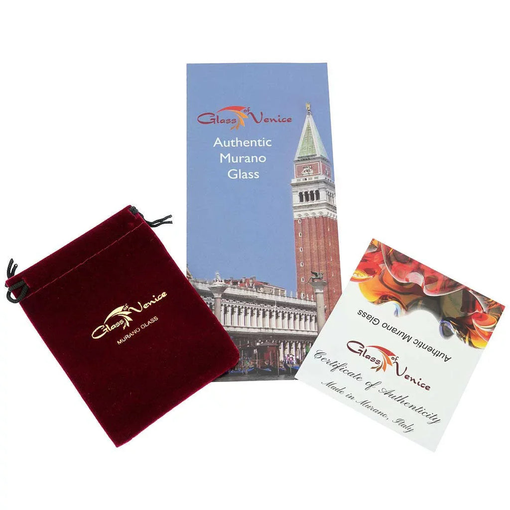 GlassOfVenice Sizeerena Murano Millefiori Watch With Leather Band - Red