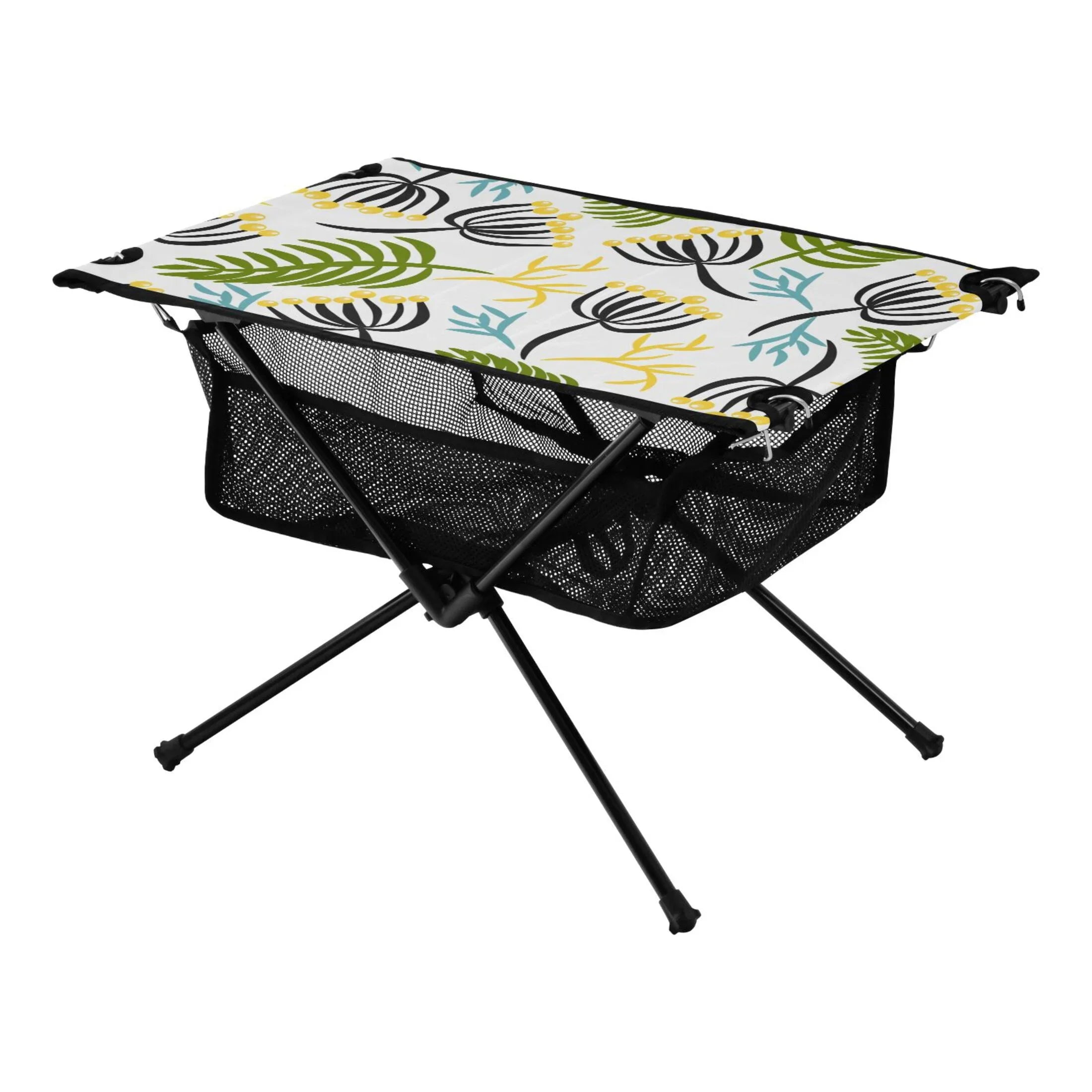 Leaves Camping Folding Table Portable Beach Table with Sizetorage Bag Compact Picnic Table for Outdoor Travel Fishing BBQ