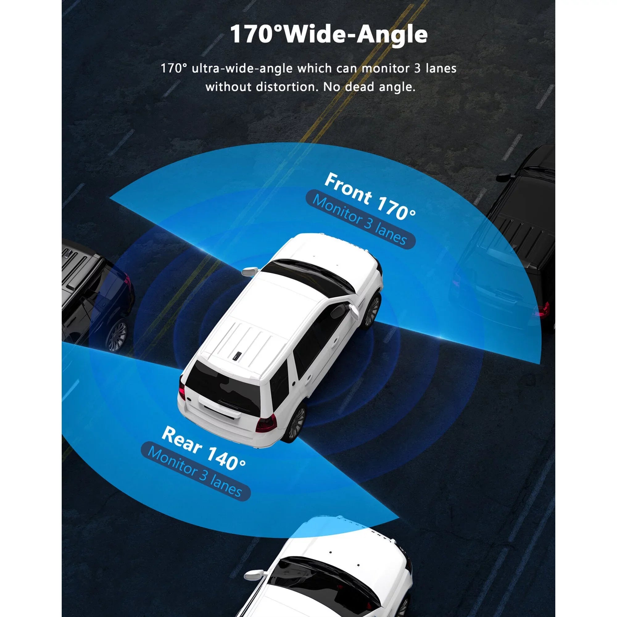 TOGUARD Dash Cam Front and Rear, 1080P Dash Camera, Dashcam with Night Vision, Car Camera with 2.45-inch LCD Display, Parking Mode, G-Sizeensor, Loop Recording, WDR