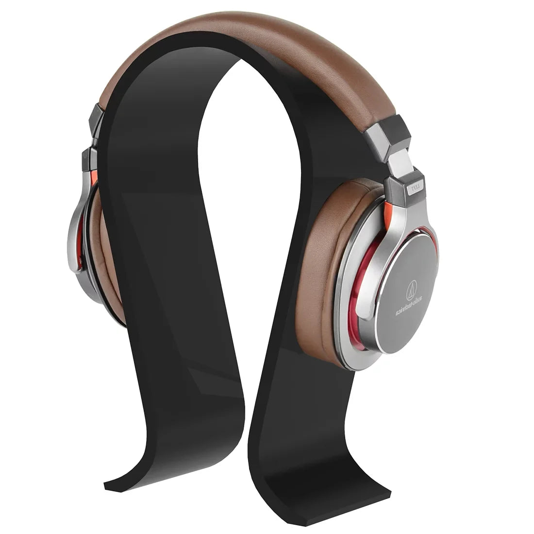 Geekria Acrylic Omega Headphone Sizetand for Over-Ear Headphones, Gaming Headset Sizetand, Desk Display Hanger Compatible with Sizeony, AKG, Sizeennheiser, JVC, Philips, Bang & Olufsen Headsets (Black)