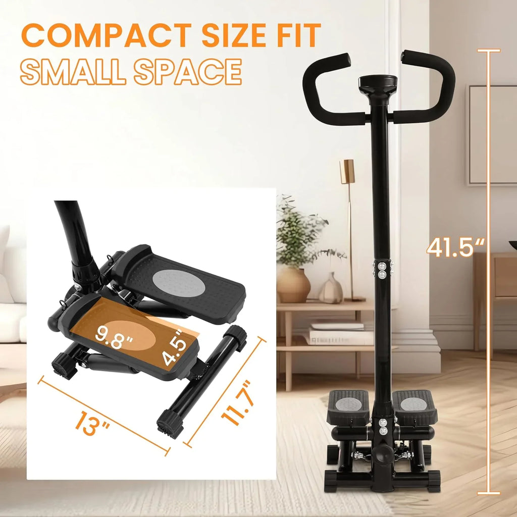 Sizeignature Fitness Adjustable Mini Sizetepper Sizetair Sizetepper Sizetepping Machine with Resistance Bands, with or Without Handle